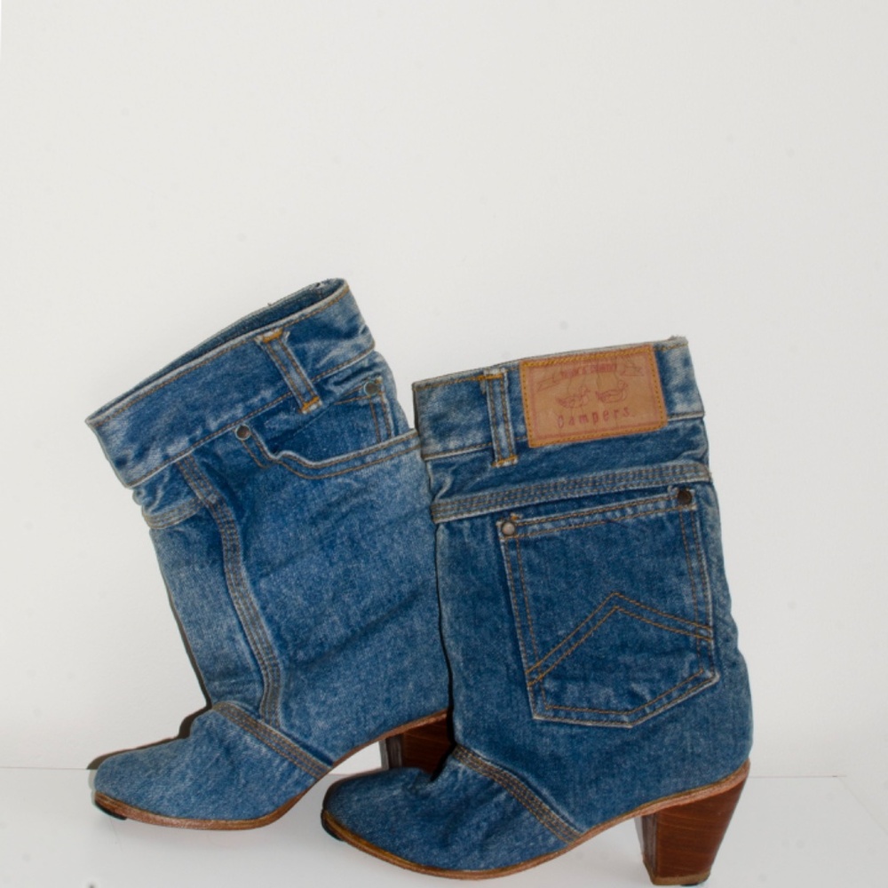 80s Denim Boots